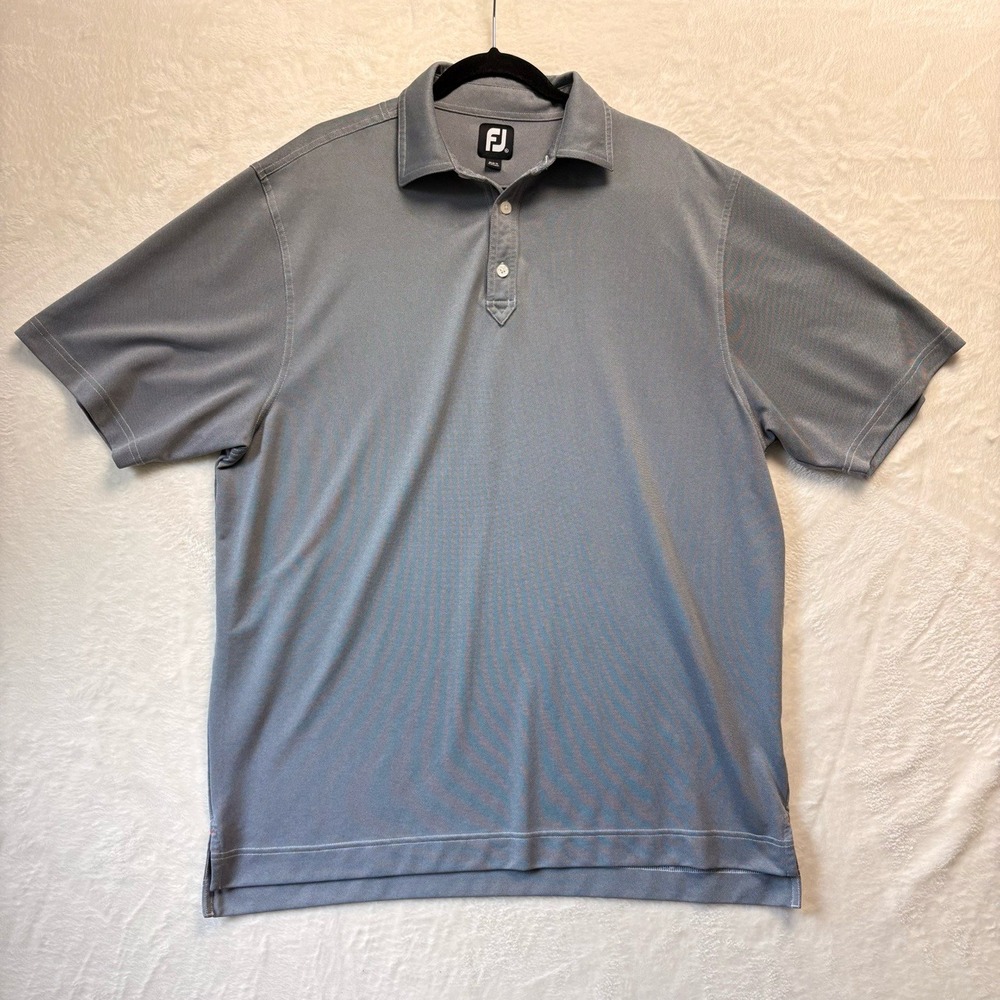 FootJoy Shirt Men XL Gray Stretch Athletic Fit Performance‎ Golf Polo